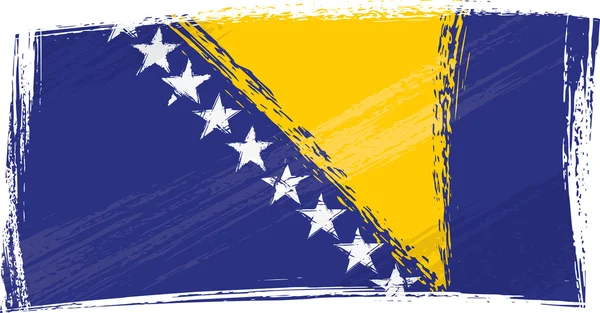 グランジ ボスニア ・ ヘルツェゴビナの旗 — ストックベクタ