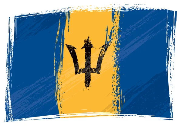 Grunge Barbade Drapeau — Image vectorielle