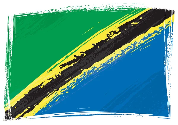 Grunge Bandeira da Tanzânia —  Vetores de Stock
