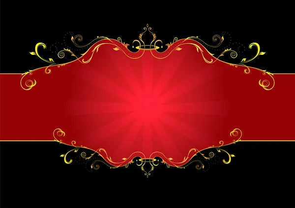 Étiquette florale rouge — Image vectorielle