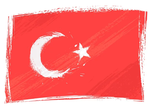 Grunge Bandera de Turquía — Vector de stock