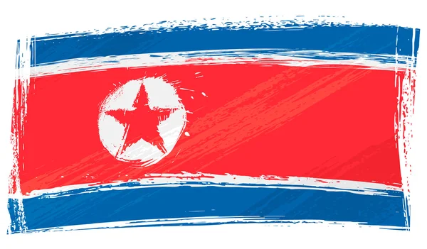 Grunge Bandera de Corea del Norte — Vector de stock