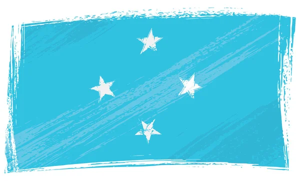 Grunge 密克罗尼西亚联邦国旗 — 图库矢量图片