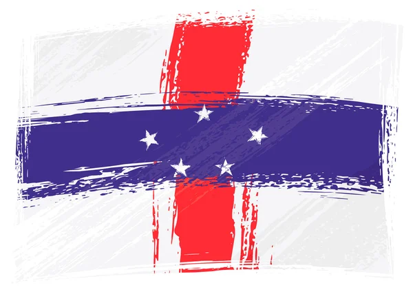 Grunge Bandeira das Antilhas Neerlandesas — Vetor de Stock