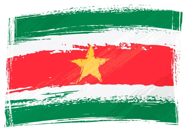 Grunge Surinam bayrağı — Stok Vektör