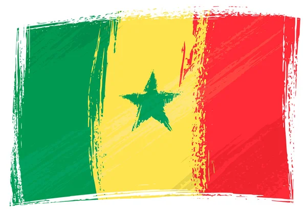Гранж Сенегал Флаг — стоковый вектор