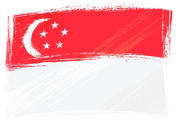 Прапор Сінгапуру гранж — стоковий вектор