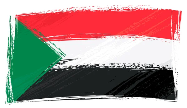 Bandiera del Sudan Grunge — Vettoriale Stock
