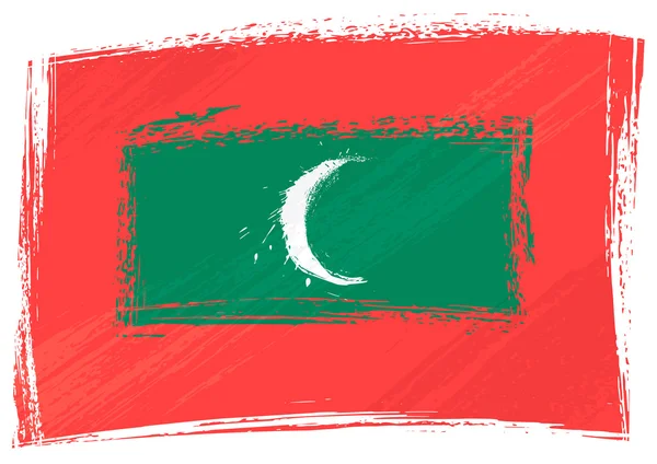 Grunge Maldiverna flagga — Stock vektor
