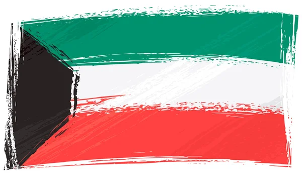 グランジ クウェートの国旗 — ストックベクタ