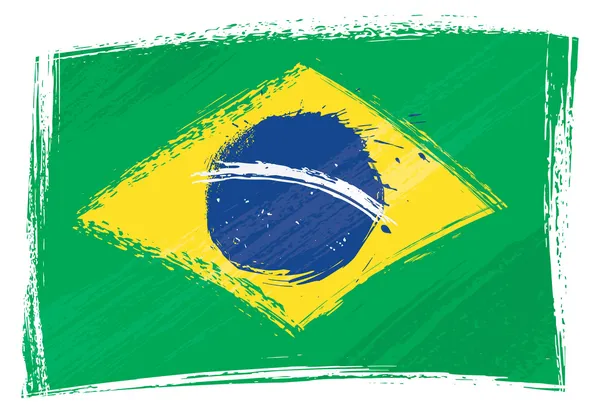 Grunge Brazilië vlag — Stockvector