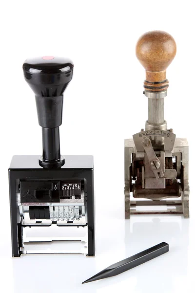 Modern rubber stamp and old stamp — Stock Photo, Image