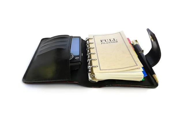 Business notepad with cell-phone — Stock Photo, Image