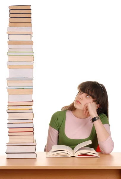 Dziewczyna i książek — Zdjęcie stockowe