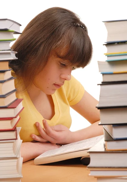 Girl in Library — Stock Photo, Image