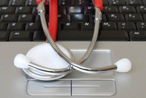 Stethoscope on Keyboard — Stock Photo, Image