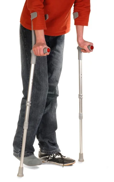 Person with Crutches — Stock Photo, Image