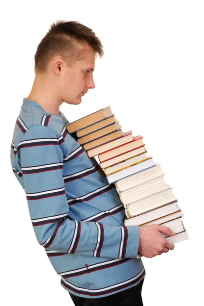 Menino com livros — Fotografia de Stock