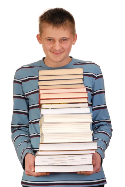 Ragazzo con libri — Foto Stock