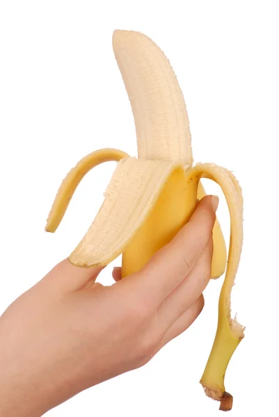 Ruka s banánem — Stock fotografie