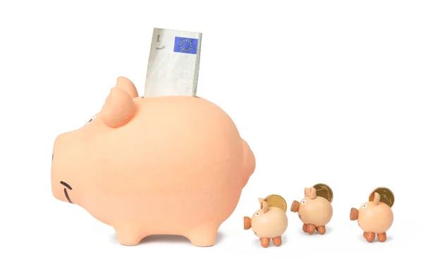 Familie van piggy banks — Stockfoto