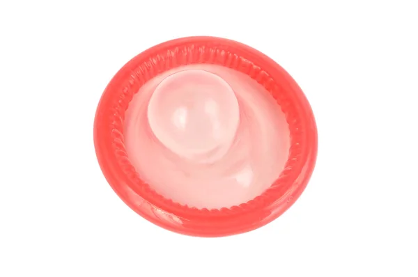 Beyaz izole prezervatif — Stok fotoğraf