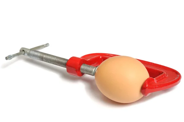 Egg in Clamp — Stock Photo, Image
