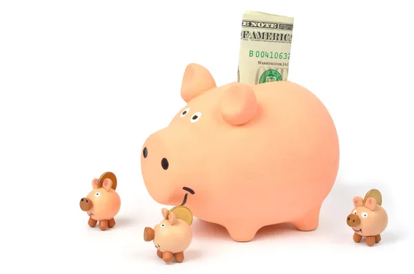Família de Bancos Piggy — Fotografia de Stock