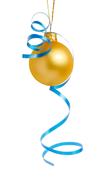 Bola amarilla de Navidad — Foto de Stock