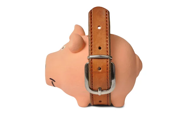 Piggy Bank y Cinturón — Foto de Stock
