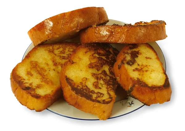 stock image Fried toasts lie on a plate