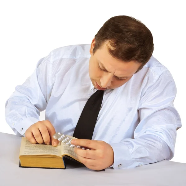 Man reads the directory — Stock Photo, Image