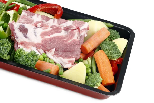 Stock image Pork meat and vegetable.