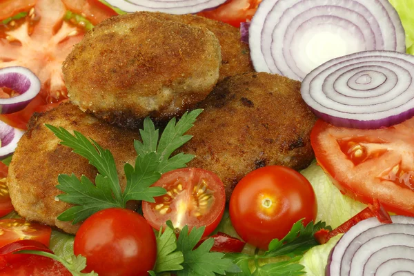 Cutlets and vegetables. — Stock Photo, Image