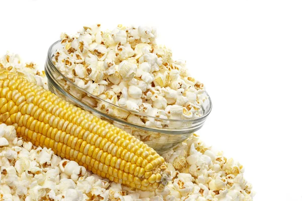 Popcorn und Mais. — Stockfoto
