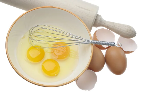 Yumurta ve oklava. — Stok fotoğraf