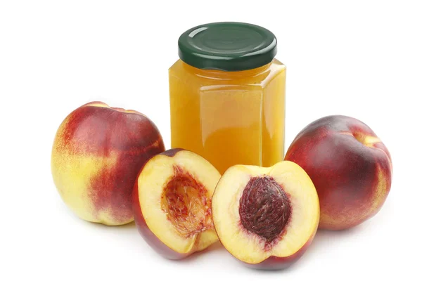 Nectarine and jam — Stock Photo, Image
