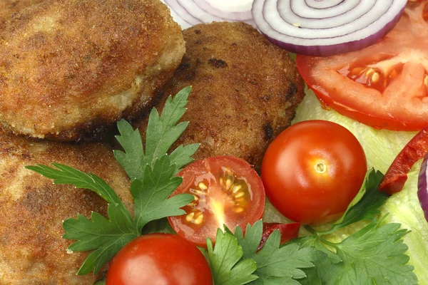 Cutlets and vegetables — Stock Photo, Image