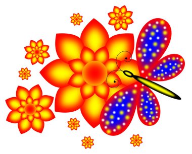 Butterfly and flower clipart