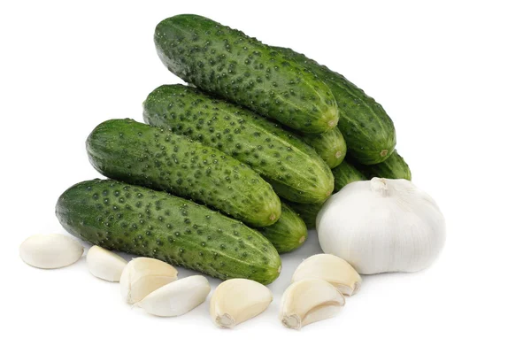 Cucumbers and garlic — Stock Photo, Image
