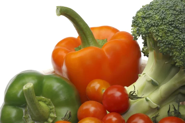 Brócolos, tomates e páprica — Fotografia de Stock