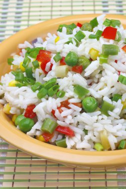 Rice with vegetables clipart