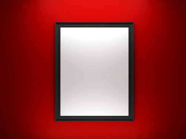 Bild an einer roten Wand — Stockfoto