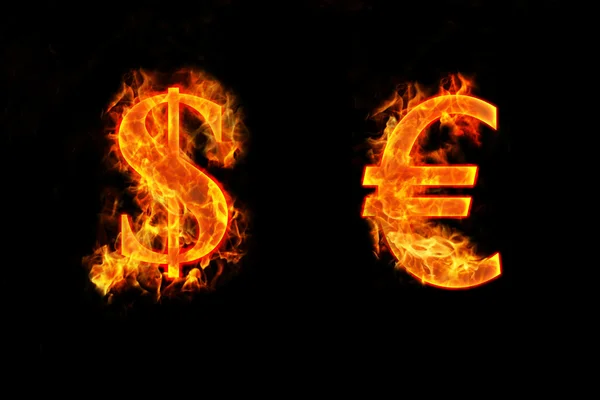 Dolar i euro — Zdjęcie stockowe
