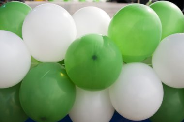 Green and white balloons clipart