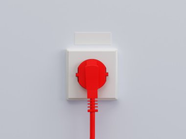 One red cable clipart