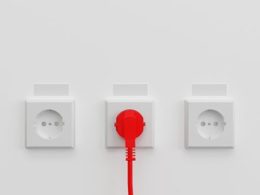 bir kırmızı elektrik kablosu
