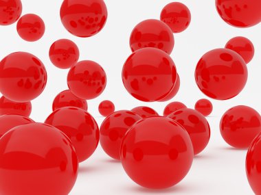 Red balls falling clipart