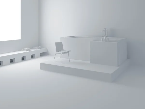 Moderno banheiro branco — Fotografia de Stock