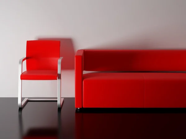 Piros bútorok — Stock Fotó